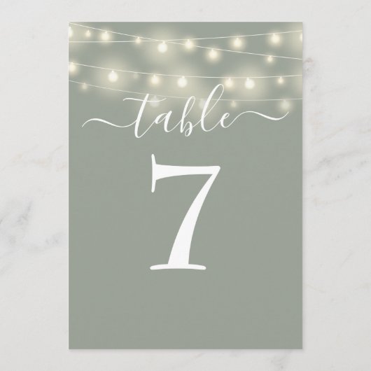 Sage Green String Lights表番号 招待状 (裏面)