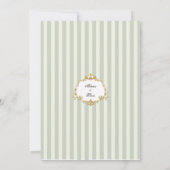 Sage Green Stripe Cherub Floral Arch Wedding 招待状 (裏面)
