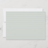 Sage Green Stripe Preppy Classic Personalized Name ノートカード (裏面)