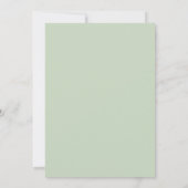 Sage Green Striped Baby Shower Invitation with Bow 招待状 (裏面)