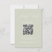  Sage Green Striped Classic Wedding  RSVP C (正面)