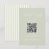  Sage Green Striped Classic Wedding  RSVP C (正面/裏面)