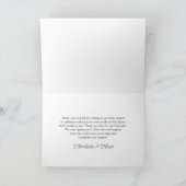 Sage Green Striped Frame Bow Matcha Thank you card サンキューカード (内部)