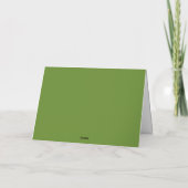 Sage Green Striped Frame Bow Matcha Thank you card サンキューカード (裏面)