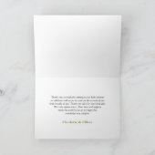 Sage Green Striped Frame Bow Matcha Thank you card サンキューカード (内部)