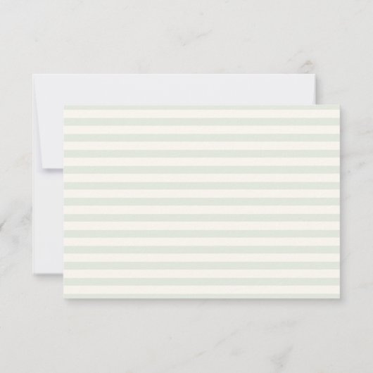 Sage Green Striped Wedding RSVP Card  (裏面)