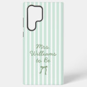 Sage Green Stripes オーダーメイド 将来のMrs | 婚約者 Samsung Galaxyケース (裏面)
