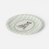 Sage Green Stripes and Black Dalmatian ペーパープレート (アングル)