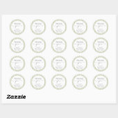Sage Green Stripes Baby Shower Round Sticker ラウンドシール (シート)