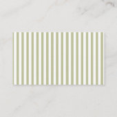 Sage Green Stripes Diaper Raffle Card エンクロージャーカード (裏面)