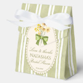 Sage green stripes elegant bridal shower favors フェイバーボックス (正面)