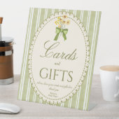 Sage green stripes elegant bridal shower gifts 台座サイン (インサイチュ)