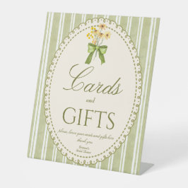 Sage green stripes elegant bridal shower gifts 台座サイン