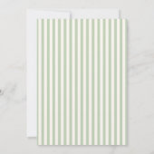 Sage Green Stripes Lucky in Love Bridal Shower 招待状 (裏面)