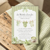 Sage Green Stripes "So Matcha Love" ベビーシャワー 招待状