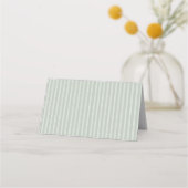 Sage Green Stripes Wedding Escort Cards プレイスカード (裏面)