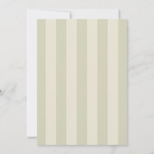 Sage Green Stripes Wedding Invitation 招待状 (裏面)