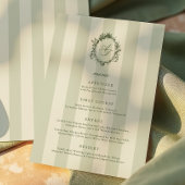 Sage Green Stripes Wedding Menu メニュー