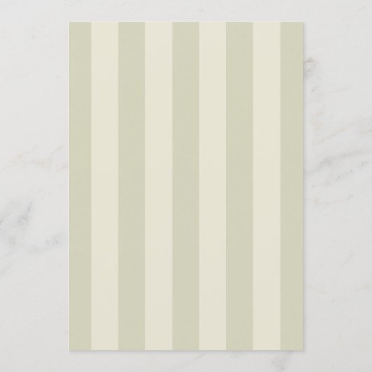 Sage Green Stripes Wedding Menu メニュー (裏面)