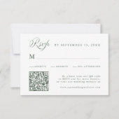Sage Green Stylish Calligraphy Script Wedding RSVP (正面)