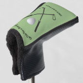 Sage Green Stylish Modern Golf Club Head Cover ゴルフヘッドカバー (3/4 正面)