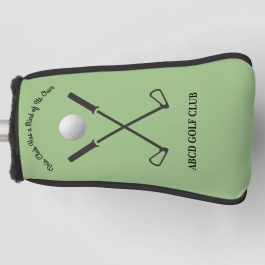 Sage Green Stylish Modern Golf Club Head Cover ゴルフヘッドカバー (正面)