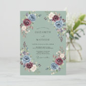 Sage Green Sumptuous Autumnal Wedding 招待状 (スタンド正面)