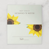 Sage Green Sunflower Themed Guest Place Table Card プレイスカード (外部開封)