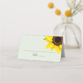 Sage Green Sunflower Themed Guest Place Table Card プレイスカード (正面)