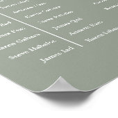 Sage Green Table Plan Wedding Seating Chart ポスター (角)