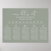 Sage Green Table Plan Wedding Seating Chart ポスター (正面)