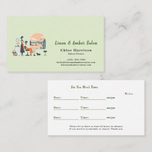 Sage Green Terracotta Hair Salon Appointment & 名刺
