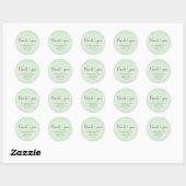 Sage Green Thank You Eucalyptus Confetti Sticker ラウンドシール (シート)