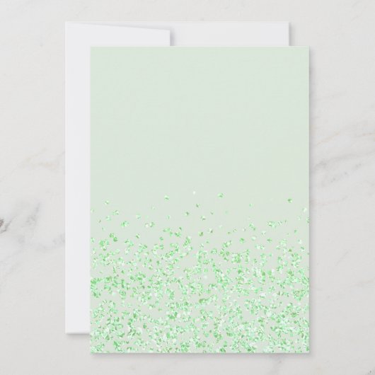 Sage Green Thank You Heart Confetti Script サンキューカード (裏面)