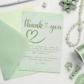 Sage Green Thank You Heart Confetti Script サンキューカード