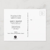 Sage Green Thank You Introducing 2ndベビー写真 案内ポストカード (裏面)
