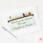 Sage Green Thank You Sharing Our Joyベビー 長方形シール (封筒)