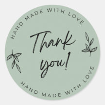 Sage Green Thank You Stickers