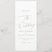 Sage Green The結婚の書モダン道結婚の プログラム (正面)