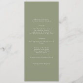 Sage Green The結婚の書モダン道結婚の プログラム (裏面)