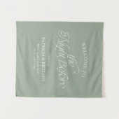 Sage Green The Night Before Welcome Sign Tapes タペストリー (正面(横))