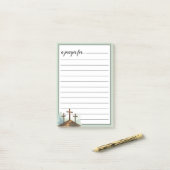 Sage Green Three Crosses War Room Prayer ポストイット (デスク上)