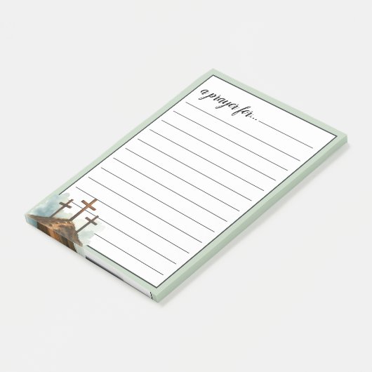 Sage Green Three Crosses War Room Prayer ポストイット (アングル)