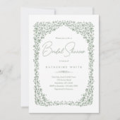 Sage Green Toile Bridal Shower Invitation 招待状 (正面)