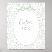 Sage Green Toile Custom sign ポスター (正面)