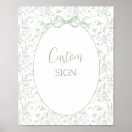 Sage Green Toile Custom sign ポスター
