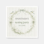 Sage Green Toile De Juoy Nesting Party  スタンダードカクテルナプキン (正面)