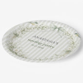 Sage Green Toile De Juoy Nesting Party  ペーパープレート (アングル)