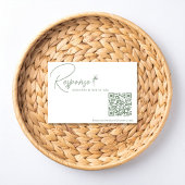 Sage Green Toile QR Code RSVP 