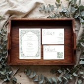 Sage Green Toile Wedding Invitation 招待状